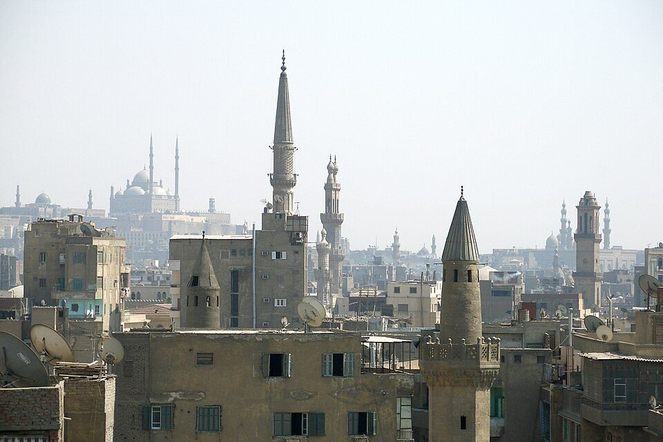 Les minarets du Caire historique vus d'en haut