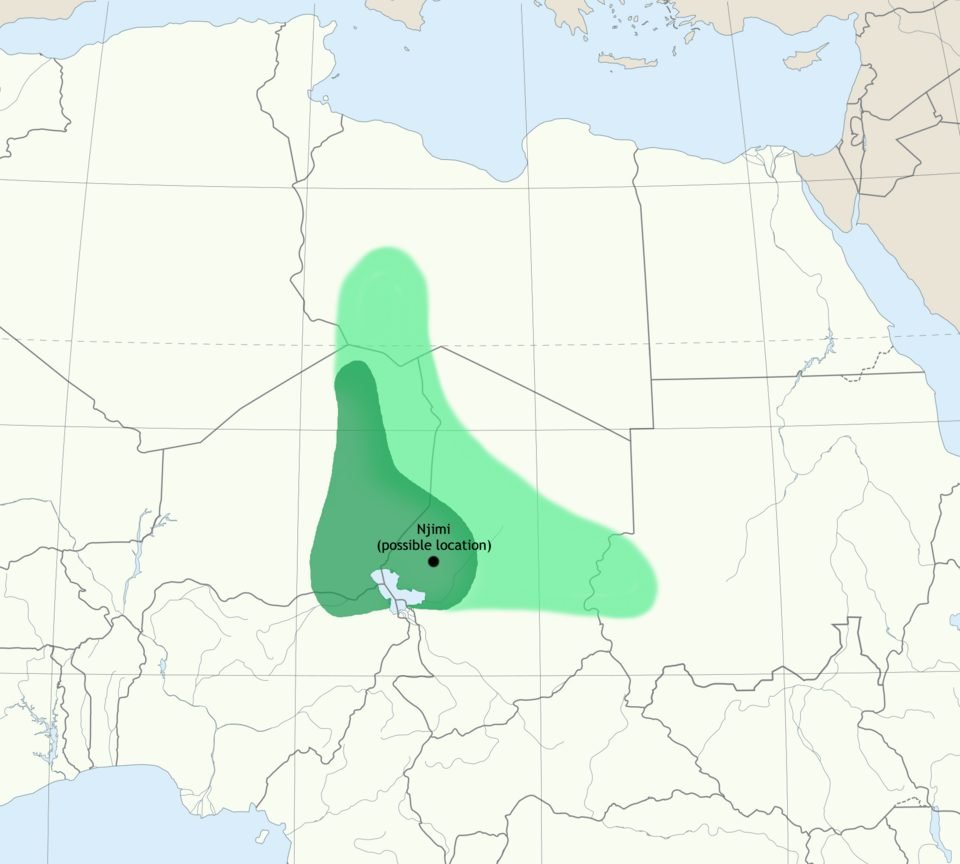 Carte de l'extension du Kanem-Bornou au XIIIe siècle