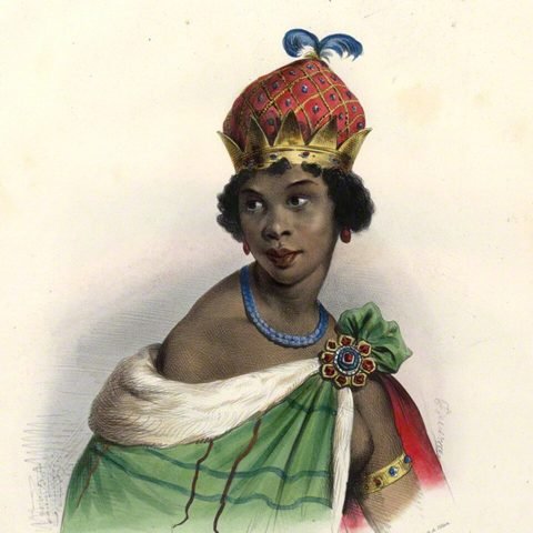 Portrait lithographié de la reine Nzinga
