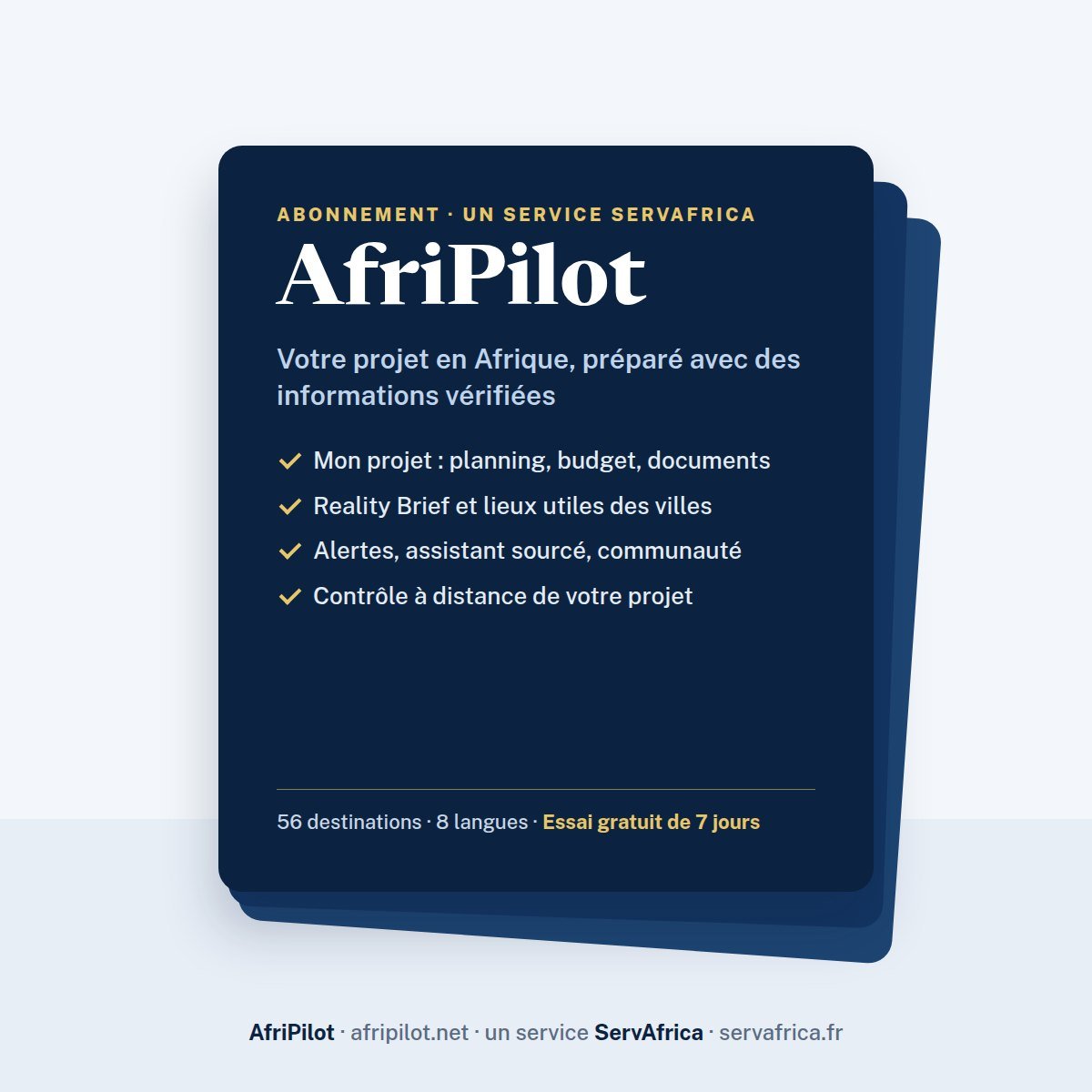 Couverture AfriPilot : abonnement, un service ServAfrica