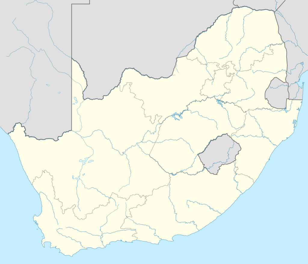 Carte de localisation de l'Afrique du Sud en Afrique australe