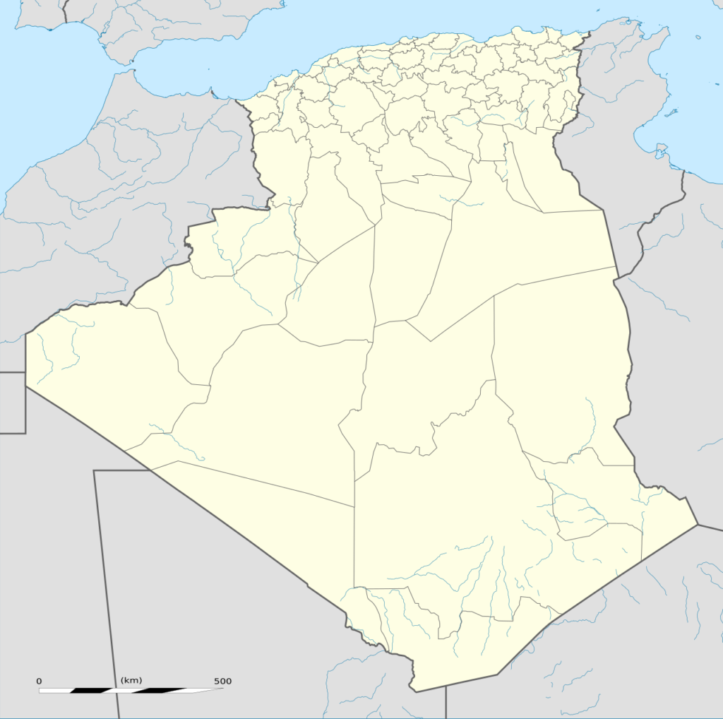 Carte de localisation de l'Algerie en Afrique du Nord