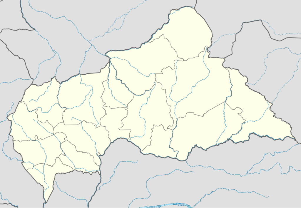 Carte de localisation de la Centrafrique au coeur de l'Afrique