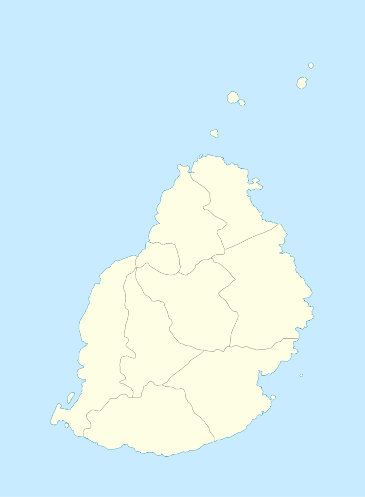Carte de localisation de l'ile Maurice dans l'ocean Indien