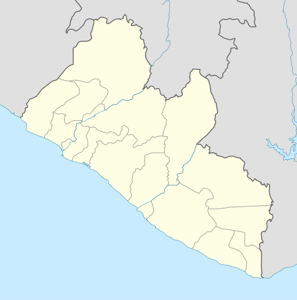 Carte de localisation du Liberia en Afrique de l'Ouest