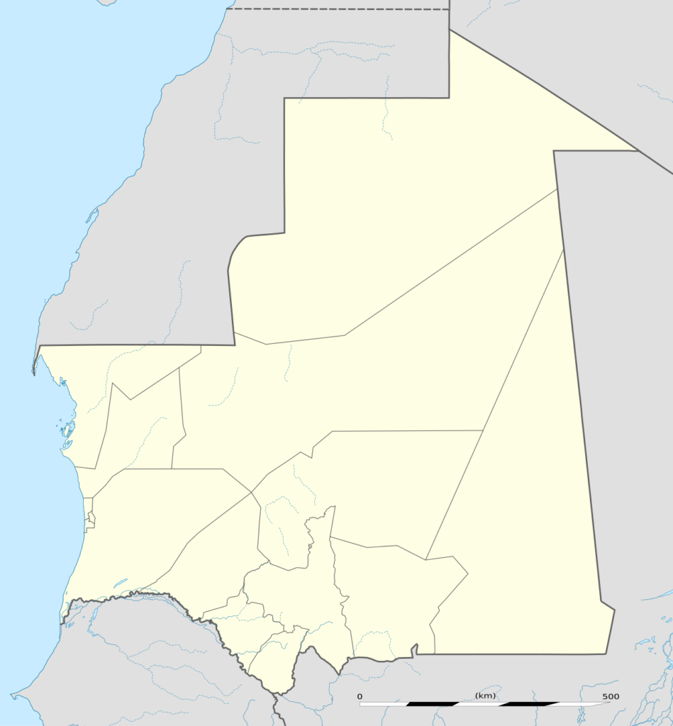 Carte de localisation de la Mauritanie en Afrique de l'Ouest