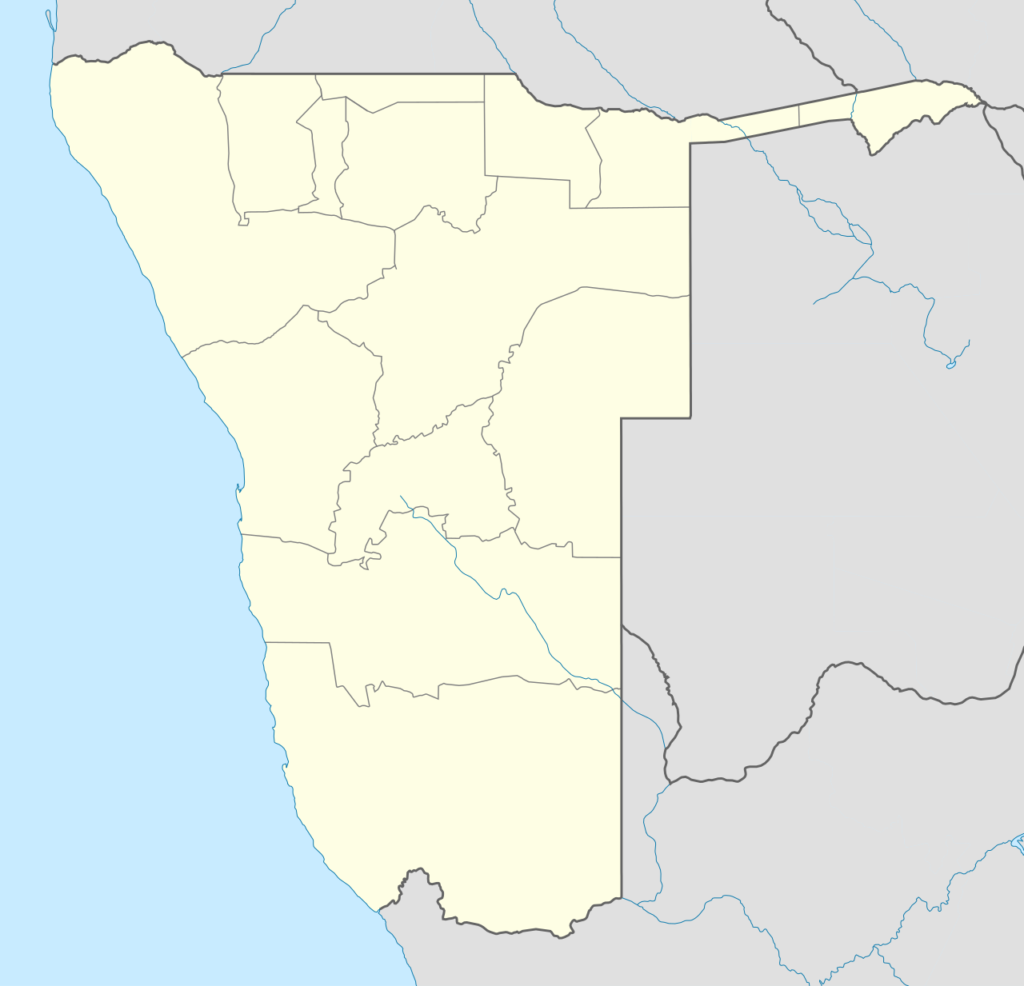 Carte de localisation de la Namibie en Afrique australe