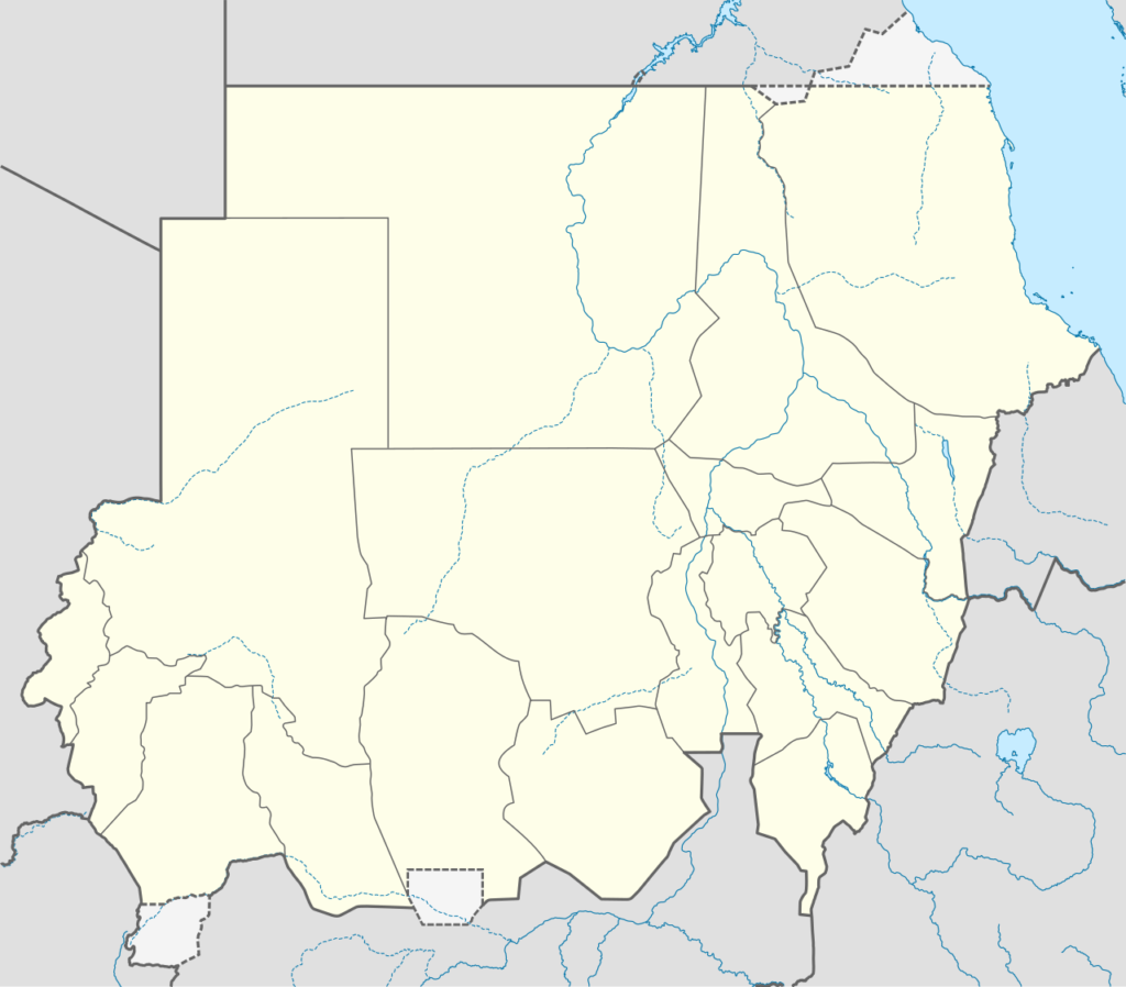 Carte de localisation du Soudan en Afrique du Nord-Est