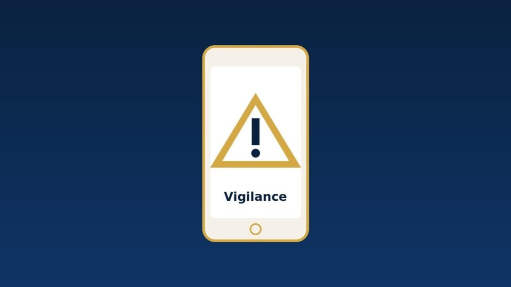 Illustration : téléphone portable et panneau d'alerte Vigilance